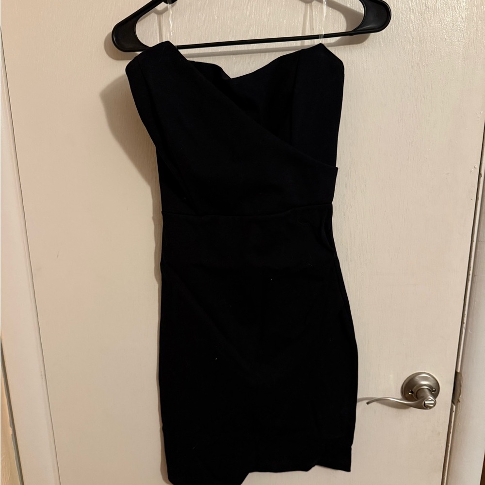 Mystic Black One Shoulder Dress